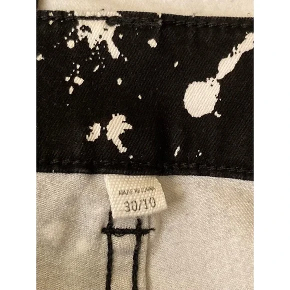 Two‎ By Vince Camuto Black White Splatter Paint Jeans Size 30/10 - Picture 5 of 9